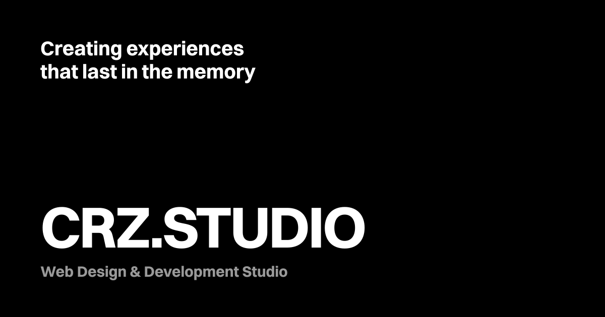 CRZ.STUDIO — Web Design & Development Studio